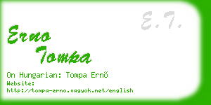 erno tompa business card