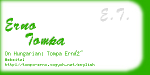 erno tompa business card